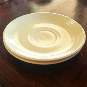 Vintage Fiestaware HLO USA, Old Ivory 6" Saucers (2)
